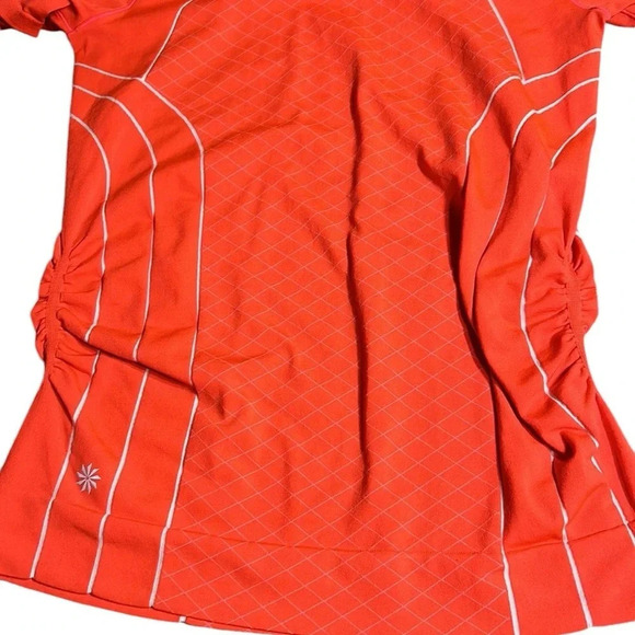 Athleta T shirt,  women Large . Coral,shirred sides , fitted , activewear, gym - Picture 7 of 14